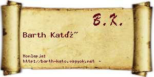 Barth Kató névjegykártya
